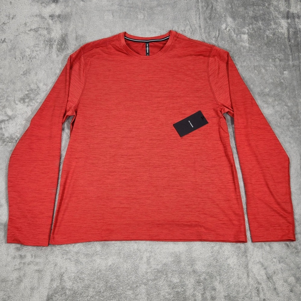 Ten Thousand Versatile Shirt Mens Large Orange Long Sleeve Performance Tee Mesh